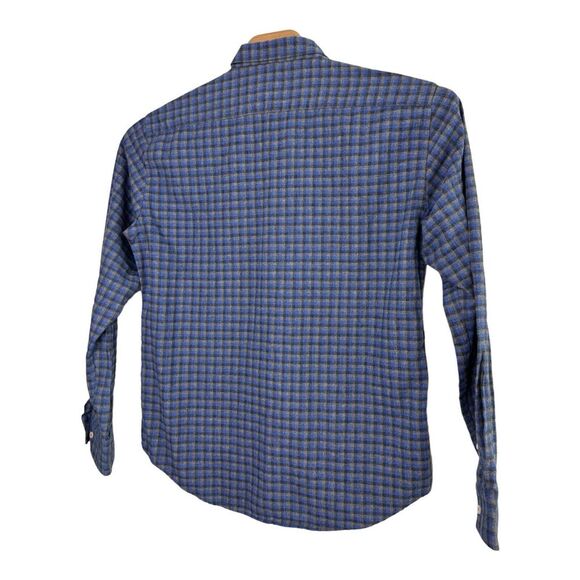 Scott Ellis Men's Blue & Grey Plaid Flannel Button Down Shirt Size XL - Picture 5 of 6
